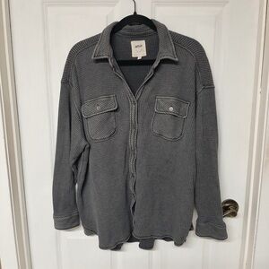 Aerie Charcoal Waffle Knit Pullover